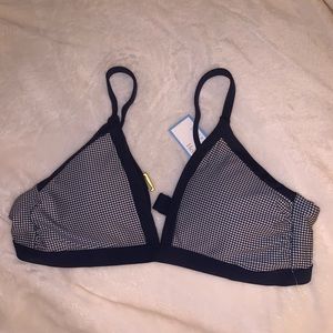 HelenJon Navy Gingham Banded Bralette Bikinj Top s